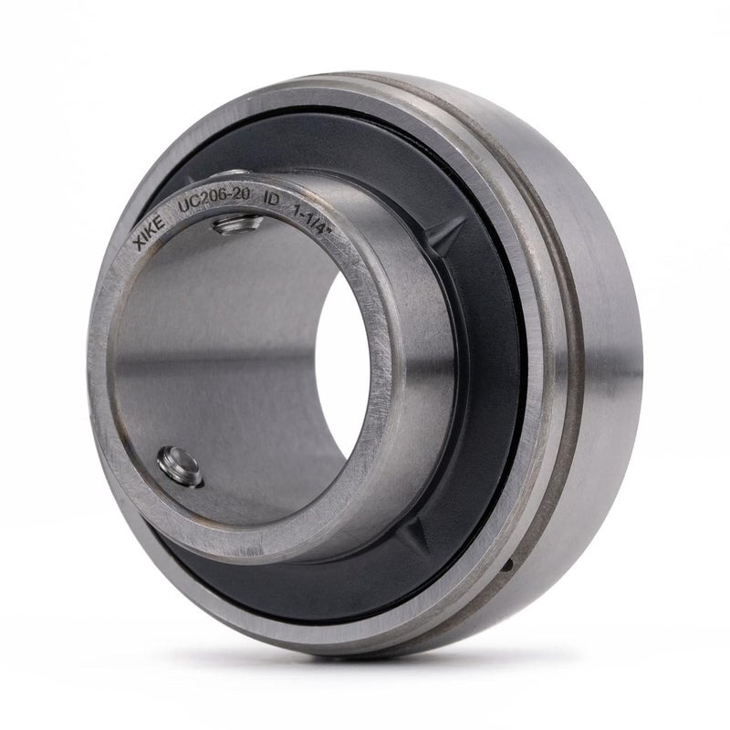Xike 2 Pcs Chrome Steel UC206-20 Bore 1-1/4" Insert Ball Bearings, with Sealed and Set Screw, Fits P206/F206/FL206/T206/PA206/FA206/FB206 and More Bearing Housings. - Image 3